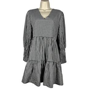 NEW! CDM Collection Gingham Apron Dress Countrycore Casual Loose Fit Black - M
